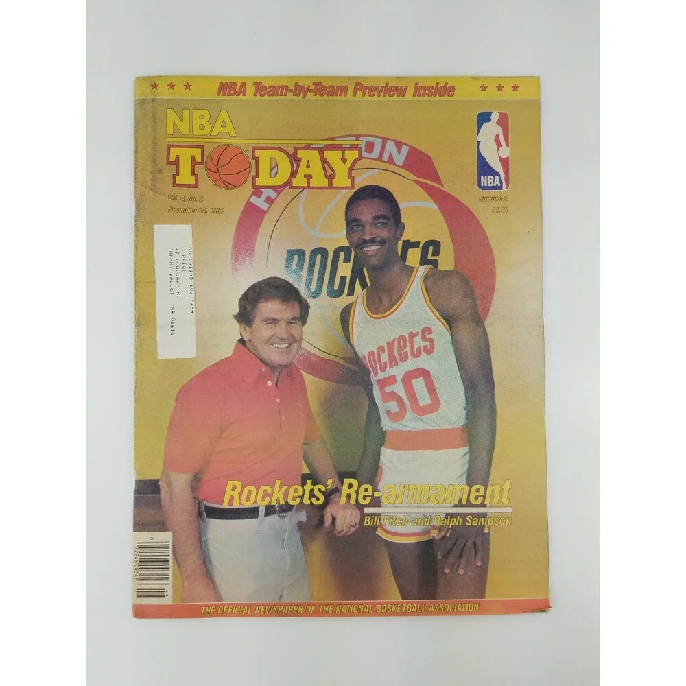 VTG 1983 NBA Today Newspaper Magazine Basketball Houston Rockets Ralph 80s RARE